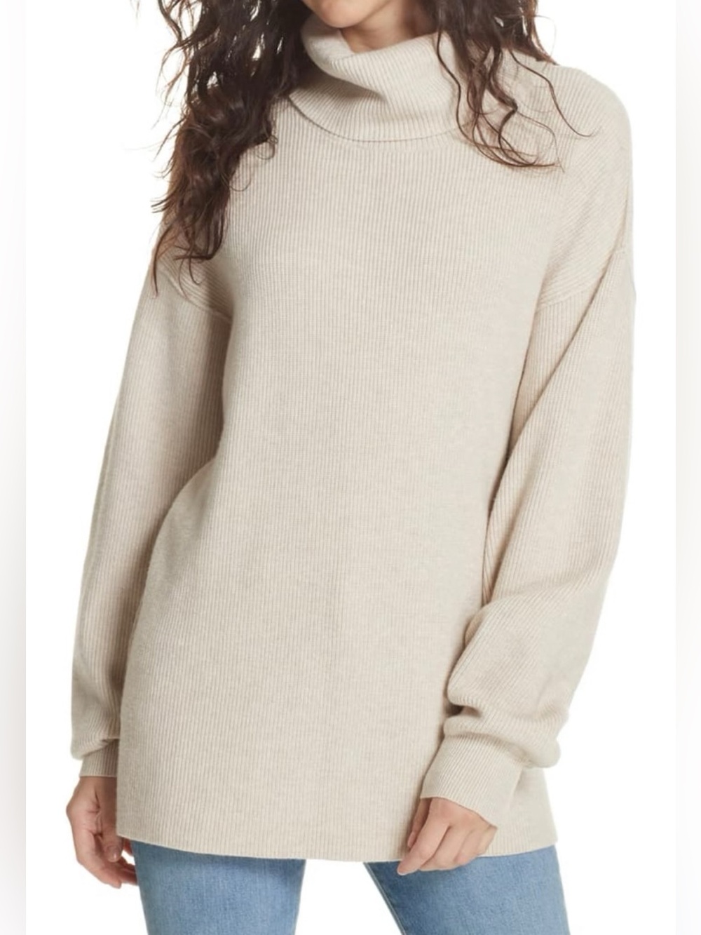 Free People Softly Structured Ribbed Turtleneck Size Small